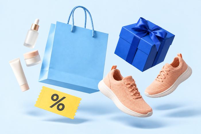Shoppingpose og gaveæske i farverige nuancer